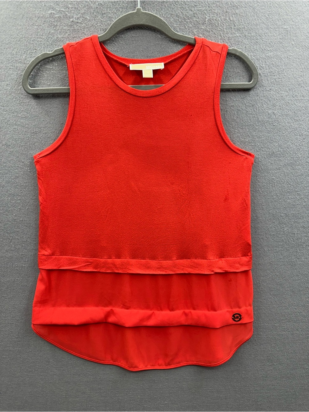 Michael Kors Red Layered Sleeveless Tank Top
